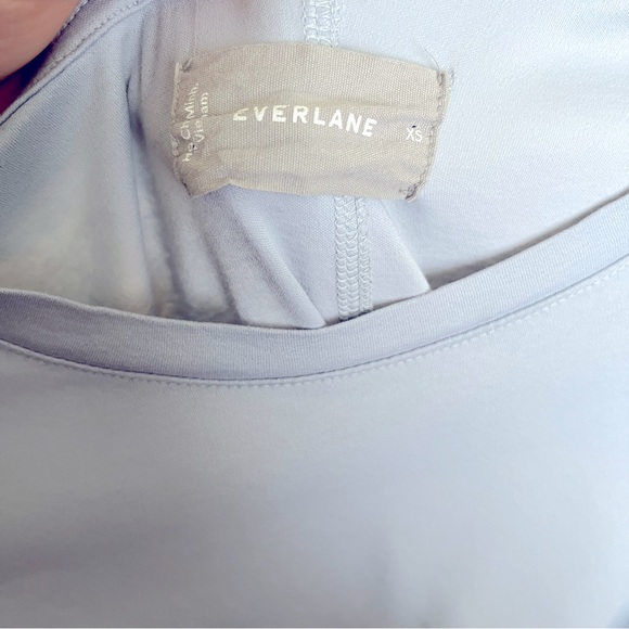 Everlane | EUC Light Blue Luxe Cotton Tie-Front Tee Dress in size XS - Picture 4 of 5